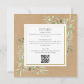 Rustieke groene neutrale alles-in-één baby shower kaart (Achterkant)