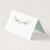 Rustieke Groene Olijfkrans Tafel Plaats Kaart (Voorkant)