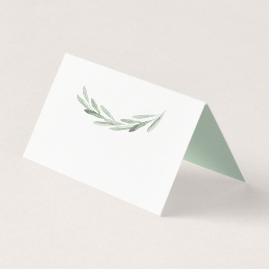 Rustieke Groene Olijfkrans Tafel Plaats Kaart (Voorkant)