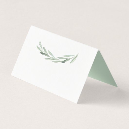 Rustieke Groene Olijfkrans Tafel Plaats Kaart (Achterkant)