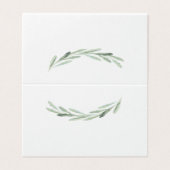 Rustieke Groene Olijfkrans Tafel Plaats Kaart (Buitenkant ongevouwen)