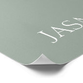 Rustieke Groene Peach Bloemen Bruiloft Welkomstbor Poster (Hoek)