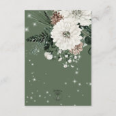 Rustieke Groene Pijn Winter Sparkle Receptie Bruil Informatiekaartje (Achterkant)