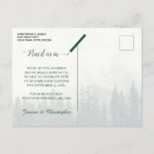 Rustieke Groene Pine Bruiloft Save the Date Oval F Aankondigingskaart (Achterkant)
