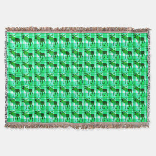 Rustieke groene plaid elanden gooien deken