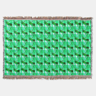 Rustieke groene plaid elanden gooien deken