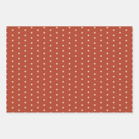 Rustieke groene rode crème Polka stippen en strepe Inpakpapier Vel (Voorkant 3)