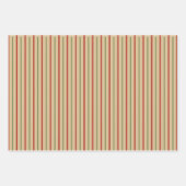 Rustieke groene rode crème Polka stippen en strepe Inpakpapier Vel (Voorkant)