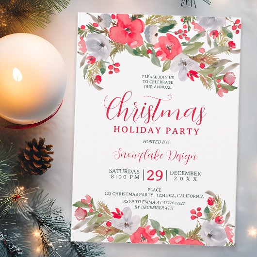 Rustieke groene rode zakelijke kerst kaart