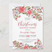 Rustieke groene rode zakelijke kerst kaart (Voorkant)