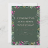 Rustieke Groene Roze Unieke Kerst Kaart w. Bericht (Achterkant)