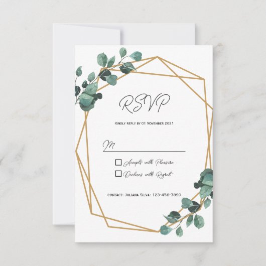 Rustieke Groene RSVP Kaart Uitnodiging (Voorkant)