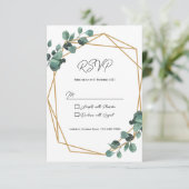 Rustieke Groene RSVP Kaart Uitnodiging (Staand voorkant)