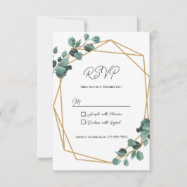 Rustieke Groene RSVP Kaart Uitnodiging
