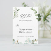 Rustieke Groene RSVP Kaart Uitnodiging (Staand voorkant)