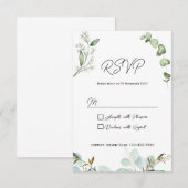 Rustieke Groene RSVP Kaart Uitnodiging (Voorkant / Achterkant)