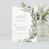 Rustieke Groene RSVP Kaart Uitnodiging (Staand voorkant)