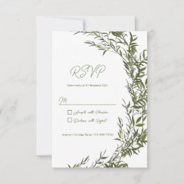 Rustieke Groene RSVP Kaart Uitnodiging