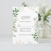 Rustieke Groene RSVP Kaart Uitnodiging (Staand voorkant)