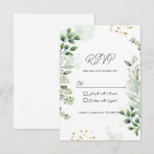 Rustieke Groene RSVP Kaart Uitnodiging (Voorkant / Achterkant)