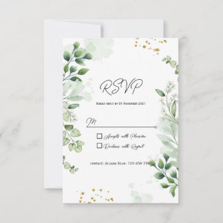 Rustieke Groene RSVP Kaart Uitnodiging