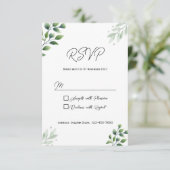 Rustieke Groene RSVP Kaart Uitnodiging (Staand voorkant)