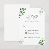 Rustieke Groene RSVP Kaart Uitnodiging (Voorkant / Achterkant)