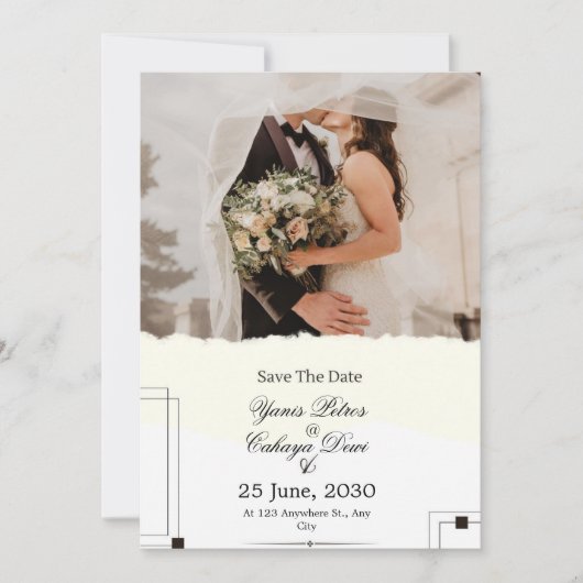 Rustieke Groene Save the Date Trouw Uitnodiging (Voorkant)