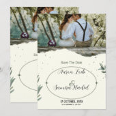 Rustieke Groene Save the Date Trouw Uitnodiging (Voorkant / Achterkant)