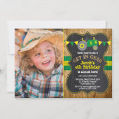 Rustieke Groene Tractor Verjaardag Foto Kaart (Voorkant)