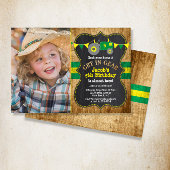 Rustieke Groene Tractor Verjaardag Foto Kaart