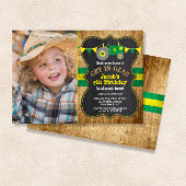 Rustieke Groene Tractor Verjaardag Foto Kaart