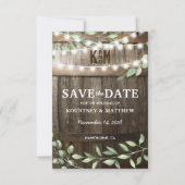 Rustieke groene trouw save the date (Voorkant)