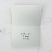 Rustieke groene verjaardagsvogels kaart (Binnen)