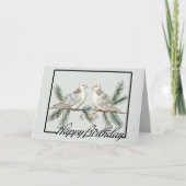 Rustieke groene verjaardagsvogels kaart (Voorkant)