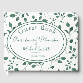 Rustieke groene Waterverf laat bruiloft gastenboek