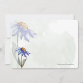 Rustieke Groene Waterverf Paarse Daisy Bruiloft Kaart (Achterkant)