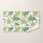 Rustieke Groene Waterverf Pine Trees Vakantie Bad Handdoek (Handdoek)