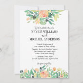 RUSTIEKE Groene waterverf pioen Foliage BRUILOFT Kaart (Voorkant)