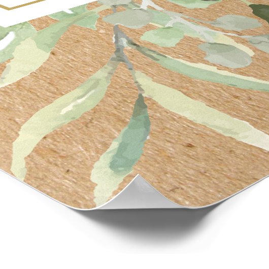 Rustieke Groene Welkomstbord voor Baby Shower Poster (Hoek)