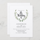 Rustieke groene wijnstok | Kraft | Waterverf bruil Kaart (Voorkant / Achterkant)