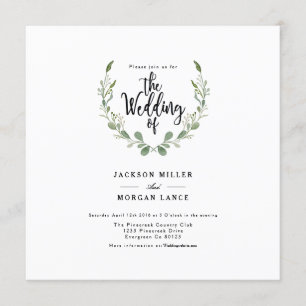 Rustieke groene wijnstok   Waterverf bruiloft uitn Kaart