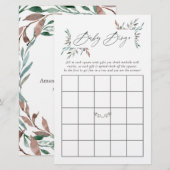 Rustieke Groene Winter Baby Shower Bingo (Voorkant / Achterkant)