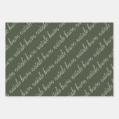 Rustieke groene witte Buon Natale vakantie Inpakpapier Vel (Voorkant 2)