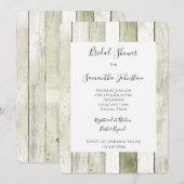 Rustieke groene witte nephaard bruidsdouche kaart (Voorkant / Achterkant)