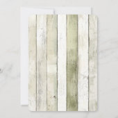 Rustieke groene witte nephaard bruidsdouche kaart (Achterkant)