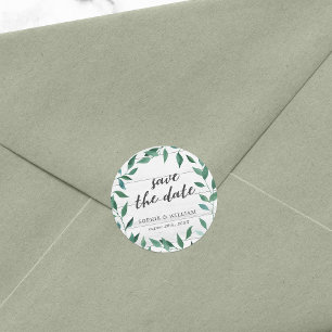 Rustieke Groenvoorziening Datum Besparen Ronde Sticker