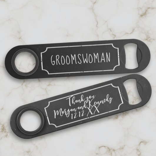 Rustieke Groomsvrouw Dank u Wedding Bar Key Speed Flessenopener
