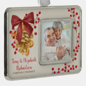 Rustieke Grootouders Memorial Foto Kerstmis Verzilverd Omlijst Ornament (Rechts)