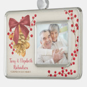 Rustieke Grootouders Memorial Foto Kerstmis Verzilverd Omlijst Ornament (Links)